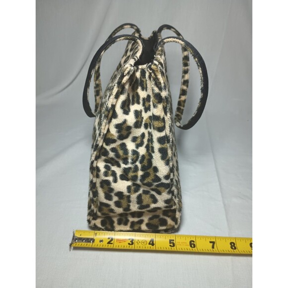 Cheetah Print Shoulder Baquette Pocketbook Purse Faux Fur Academia Y2K Mob Wife - Picture 3 of 6
